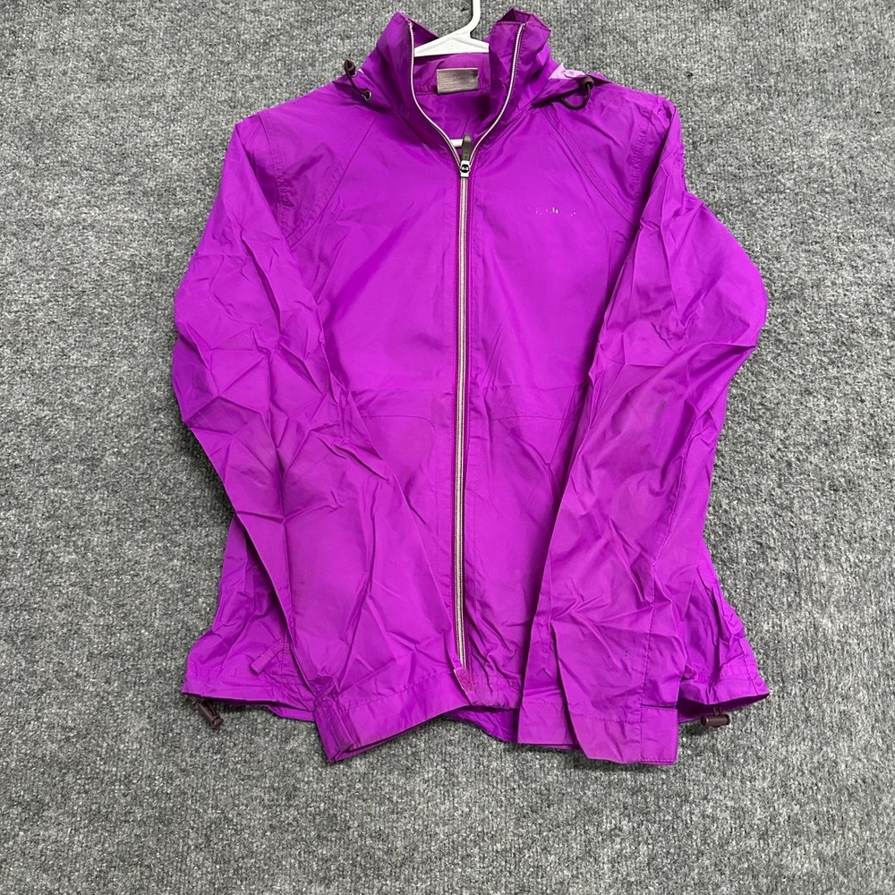 Columbia Jacket Womens Size XS Purple Nylon Hooded Windbreaker Full Zip Outdoor